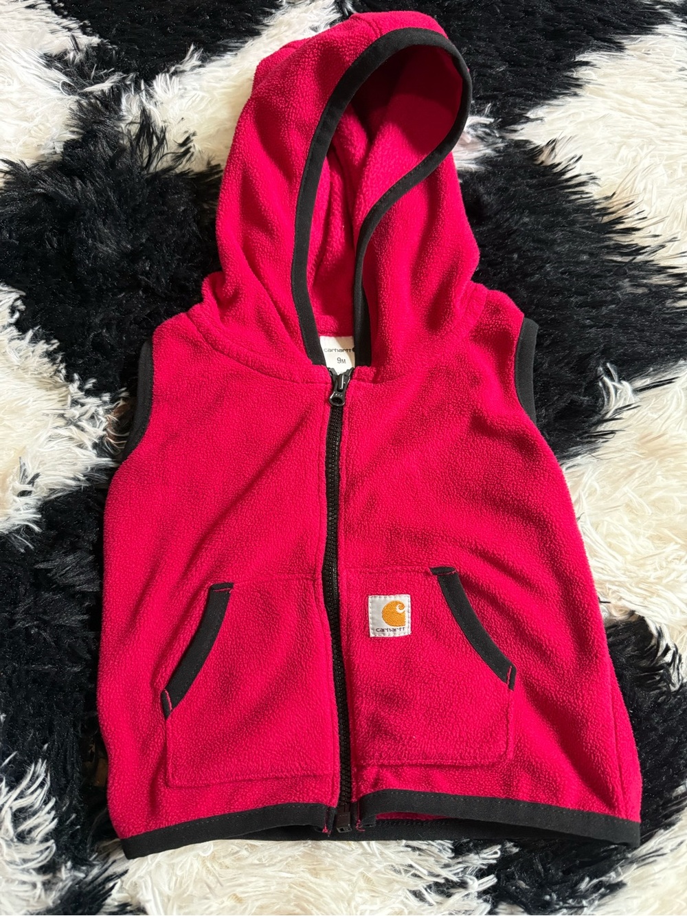 Carhartt Kids' Hooded Fleece Vest - Bright red
